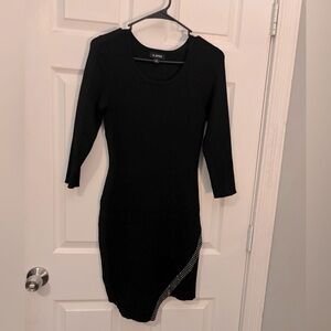 A.Byer. Black sweater dress with a little bling on the bottom. Any occasion